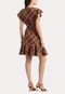 Vestido Lauren Ralph Lauren Curto Xadrez Caramelo - Marca Lauren Ralph Lauren