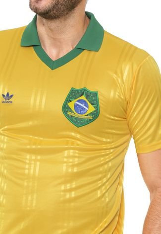 Camisa adidas Originals Brasil Fan Amarela/Verde