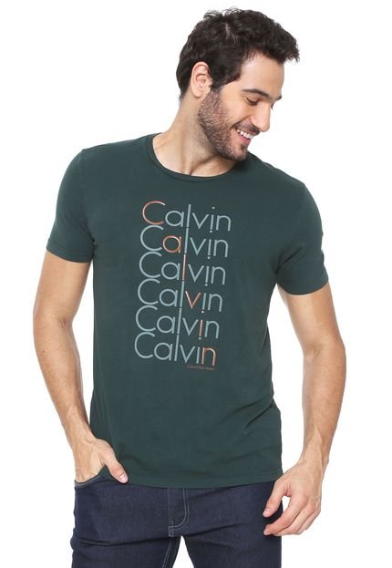 Camiseta Calvin Klein Jeans Estampada Verde - Marca Calvin Klein Jeans