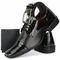 Kit de Sapato Social Masculino SapatoFran Brogue Envernizado com Cinto e Carteira Preto - Marca Bbt Footwear