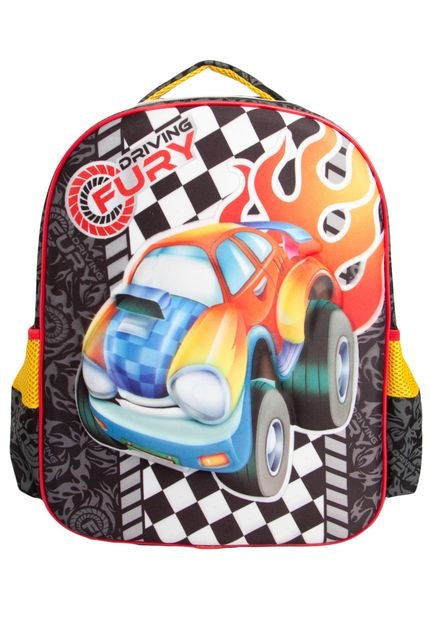 Mochila Escolar AIG Driving Fury Preta - Marca AIG