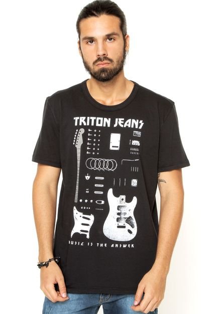 Camiseta Triton Reta Preta - Marca Triton