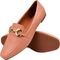 Sapato Feminino Mocassim Donatella Shoes Confort Bico Quadrado Santorine Nude - Marca Donatella Shoes