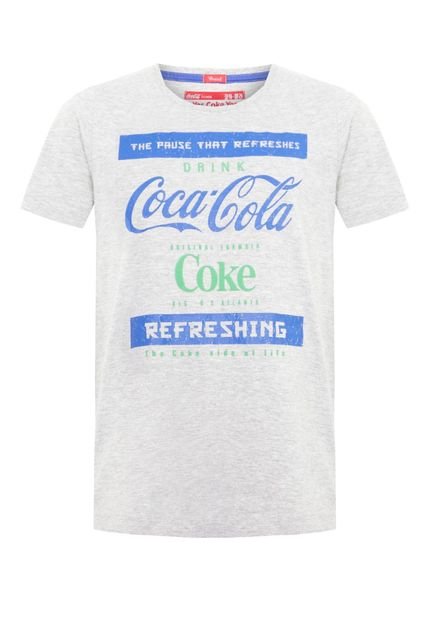Camiseta Coca-Cola Jeans Brasil Refreshes Cinza - Marca Coca-Cola Jeans