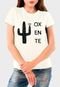 Camiseta Feminina Off White Oxente Algodão Premium Benellys - Marca Benellys