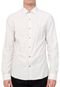 Camisa Calvin Klein Slim Listrada Cinza/Off-white - Marca Calvin Klein