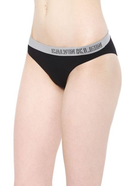 Calcinha Calvin Klein Underwear Tanga Logo Preta - Marca Calvin Klein Underwear