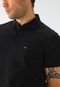 Camisa Polo Tommy Hilfiger Reta Logo Bordado na Manga Preta - Marca Tommy Hilfiger