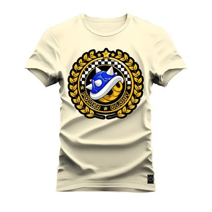 Camiseta Plus Size Estampada Algodão Unissex Power Clory - Pérola - Marca Nexstar