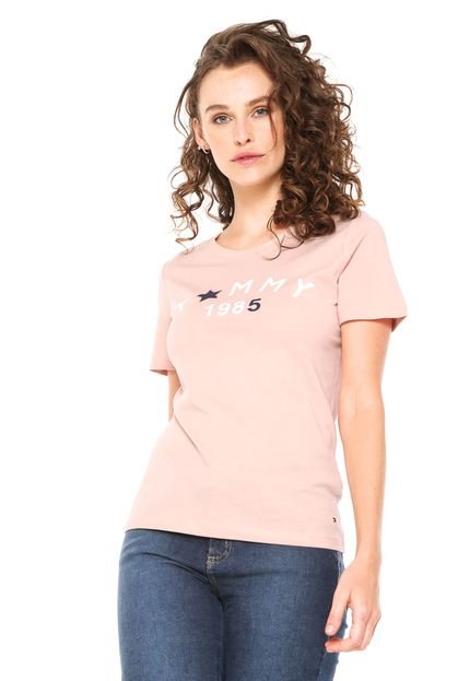 Camiseta Tommy Hilfiger Estampada Rosa - Marca Tommy Hilfiger