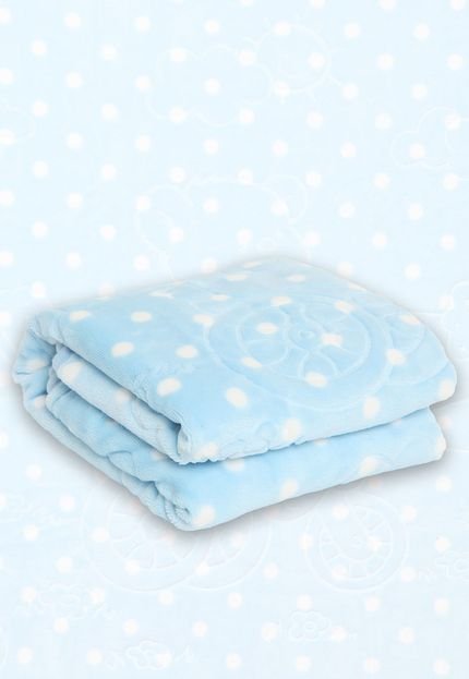 Cobertor Baby Jolitex Capuz Poá Azul - Marca Jolitex