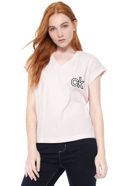 Camiseta Calvin Klein Logo Rosa - Marca Calvin Klein