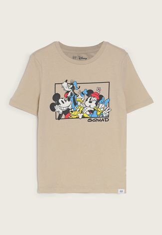 Camiseta Infantil GAP Mickey Mouse Bege