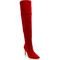 Bota Over Feminina Acima do Joelho Cano Alto Salto Fino Camurça Vermelha 1716 - Marca Flor da Pele