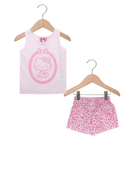 Pijama Hello Kitty Curto Menina Rosa - Marca Hello Kitty