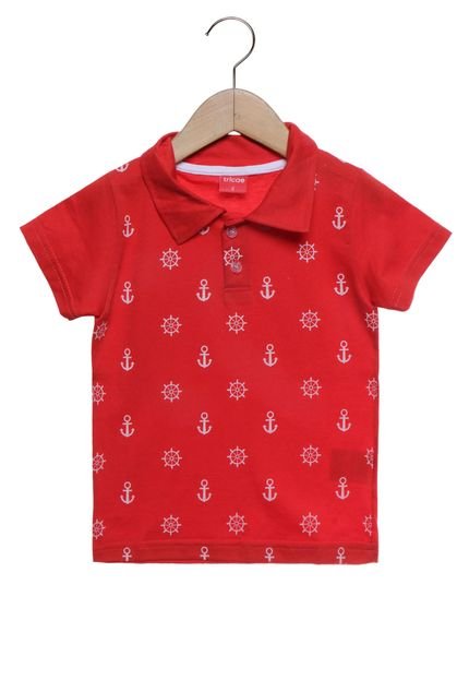 Camisa Polo Tricae Âncora Infantil Vermelha - Marca Tricae