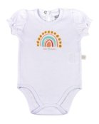 Kit Body Bebê Menina Suedine Estampado Sol e Arco Íris - Branco - Marca Ano Zero