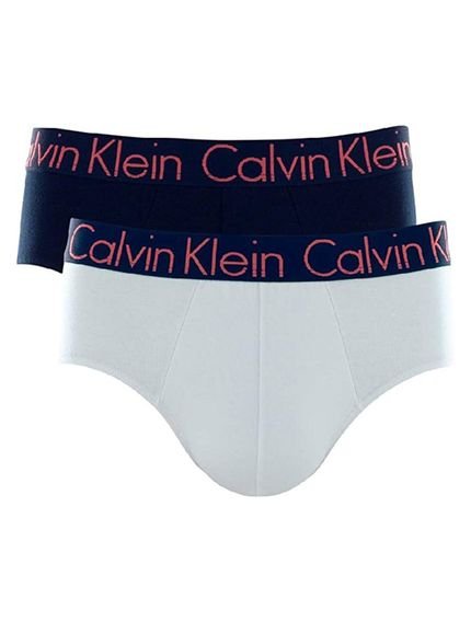 Cueca Calvin Klein Brief Cotton Stretch Mag Branco e Marinho Pack 2UN - Marca Calvin Klein