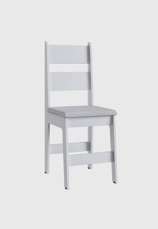 Conjunto Mesa Fixa 4 Cadeiras Branco Móveis Canção