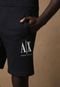 Bermuda de Moletom AX ARMANI EXCHANGE Reta Logo Preta - Marca AX ARMANI EXCHANGE