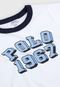 Camiseta Polo Ralph Lauren Infantil Lettering Branco/Azul - Marca Polo Ralph Lauren