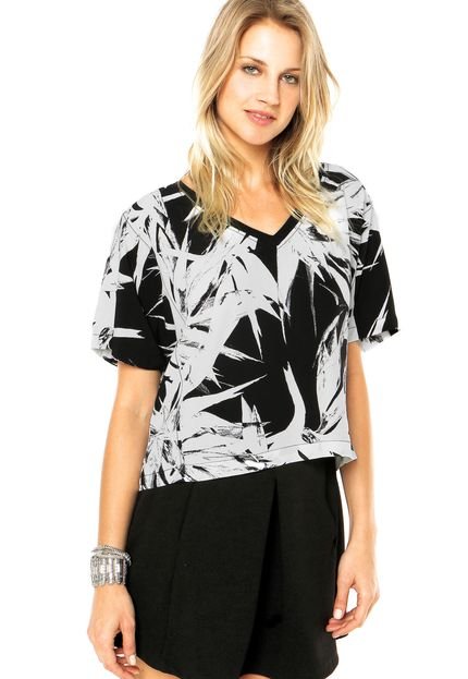 Blusa Shoulder Ampla Crepe Preta - Marca Shoulder