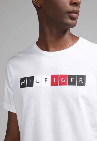 Camiseta Tommy Hilfiger Logo Branca - Compre Agora