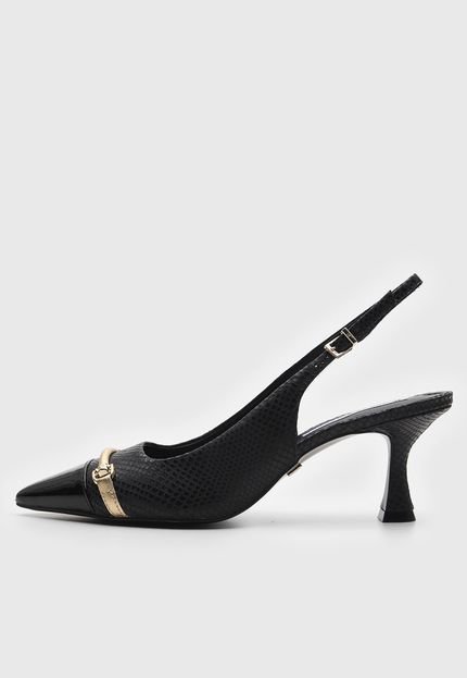 Scarpin Jorge Bischoff de Couro Croco Preto - Marca Jorge Bischoff