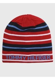 Gorro Beanie Stripe Logo Rojo Tommy Hilfiger