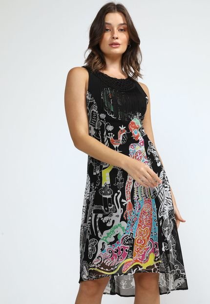 Vestido Desigual Midi Genova Preto - Marca Desigual