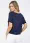 Blusa Morcego Amazonia Vital Malha Gola Canoa Manga Curta Azul Marinho - Marca Amazonia Vital