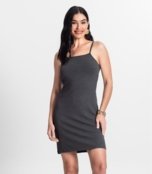 Vestido Canelado De Alça Select Cinza - Marca Select