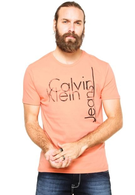 Camiseta Calvin Klein Jeans Estampada Laranja - Marca Calvin Klein Jeans