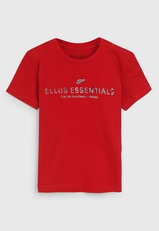 Camiseta Ellus Kids Infantil Lettering Vermelha