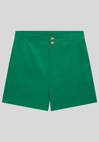 Shorts Plus Size em Linho com Bolsos