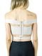 Cropped Liage Bandagem Ombro a Ombro Bege Off White Nude - Marca Liage