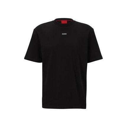Camiseta Relaxed-Fit Em Jersey De Algodão Com Logo Impresso - Marca HUGO