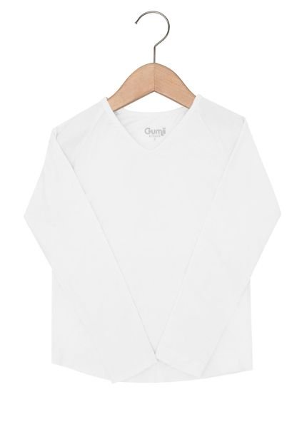 Camiseta Gumii Proteção Solar UV Manga Longa Menina Branco - Marca Gumii