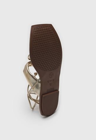 Rasteira DAFITI SHOES Metalizada Dourada - Compre Agora