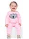 conjunto bebê Infantil roupinha body   calça enxoval e faixa de cabelo Menina  Rosa - Marca PIFTPAFT