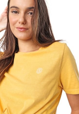 Blusa Cropped Element Logo Amarela