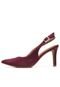 Scarpin Couro Usaflex Slingback Roxo - Marca Usaflex