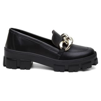 Mocassim Feminino Corrente Dourada Estiloso Blogueira