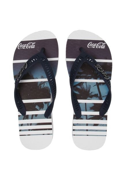 Chinelo Coca Cola Shoes Sunset Branco/Azul-Marinho - Marca Coca Cola