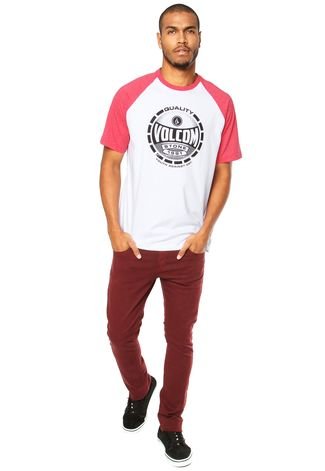 Camiseta Volcom Crowned Raglan Branca