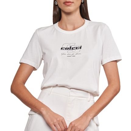 Camiseta Colcci Comfort Estampada In24 Off White Feminino - Marca Colcci