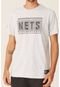 Camiseta NBA Estampada Brooklyn Nets Casual Cinza Mescla - Marca NBA