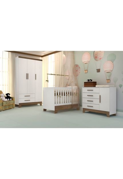 Dormitório Retrô Branco Fosco Carolina Baby - Marca Carolina Baby