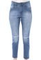 Calça Jeans MOB Skinny Cropped Estonada Azul - Marca MOB