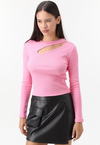 Blusa Only Recorte Rosa